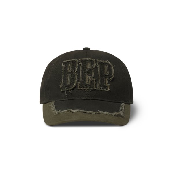 画像1: BLACK EYE PATCH (FABRIC INITIALS PATCHED CAP) OLIVE (1)
