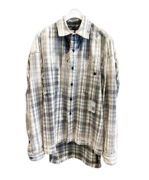 画像1: Maison MIHARA YASUHIRO (Vintage Like Check Shirt) BLACK (1)