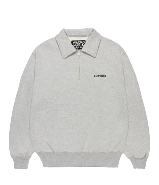 画像1: WACKO MARIA (HEAVY WEIGHT PULLOVER HALF ZIP SWEAT SHIRT) GRAY (1)