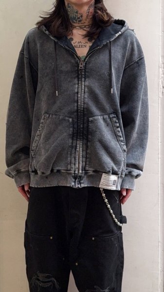 画像3: Maison MIHARA YASUHIRO (Bleached Zip-up Hoodie) BLACK (3)