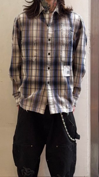 画像3: Maison MIHARA YASUHIRO (Vintage Like Check Shirt) BEIGE (3)