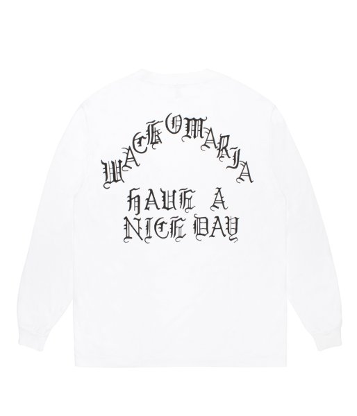 画像1: WACKO MARIA (WASHED HEAVY WEIGHT CREW NECK LONG SLEEVE T-SHIRT TYPE-1) WHITE (1)