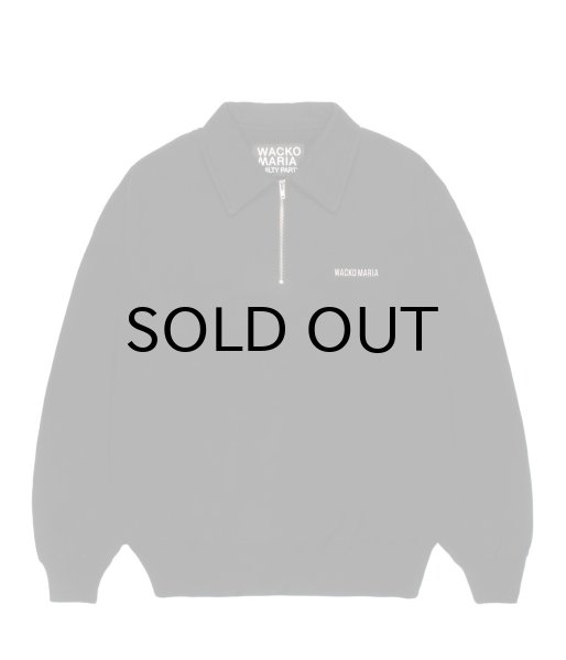 画像1: WACKO MARIA (HEAVY WEIGHT PULLOVER HALF ZIP SWEAT SHIRT) BLACK (1)