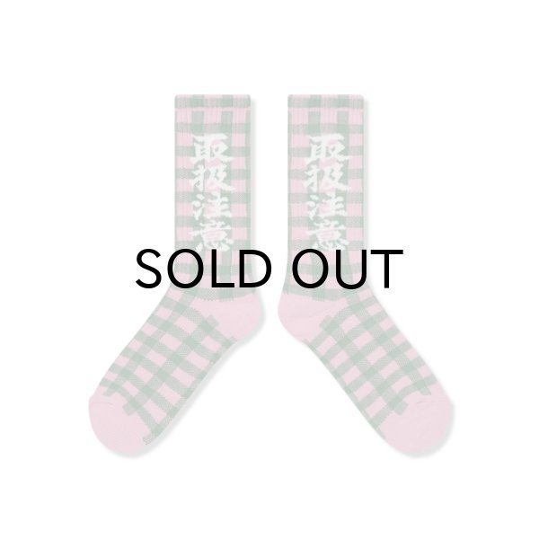 画像2: BLACK EYE PATCH (CHECKED HWC SOCKS) PINK (2)