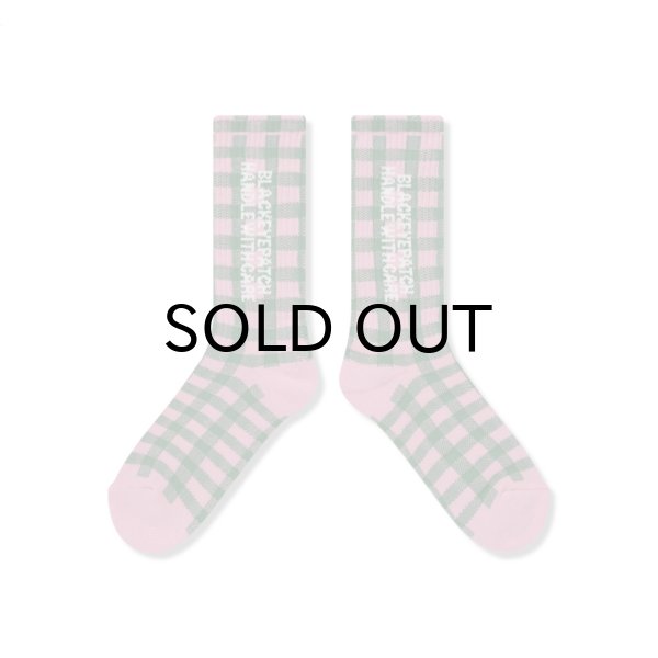 画像3: BLACK EYE PATCH (CHECKED HWC SOCKS) PINK (3)