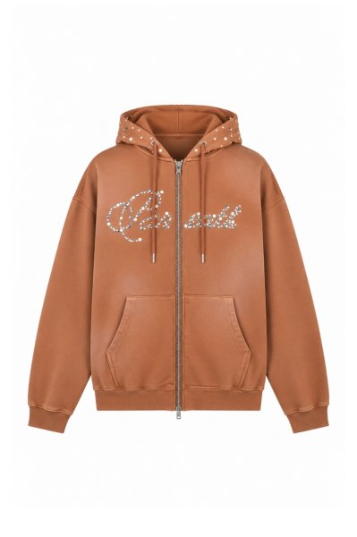 画像1: BREATH (PEARL STUDS ZIP HOODIE) BROWN (1)
