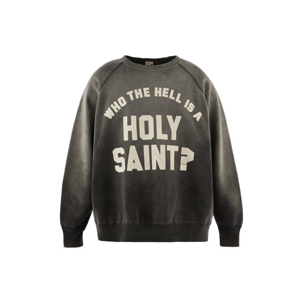 画像1: SAINT Mxxxxxx (RAGLAN CREW NECK SWEAT_HOLY SAINT) BLACK (1)
