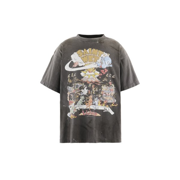 画像1: SAINT Mxxxxxx (SS T-SHIRT_LIVING) BLACK (1)