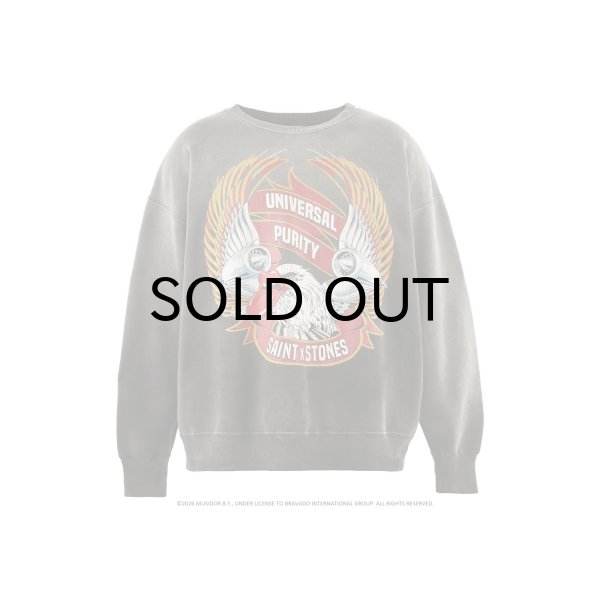 画像1: SAINT Mxxxxxx (TRS_CREW NECK SWEAT_LIPS&TOHGUE) BLACK (1)