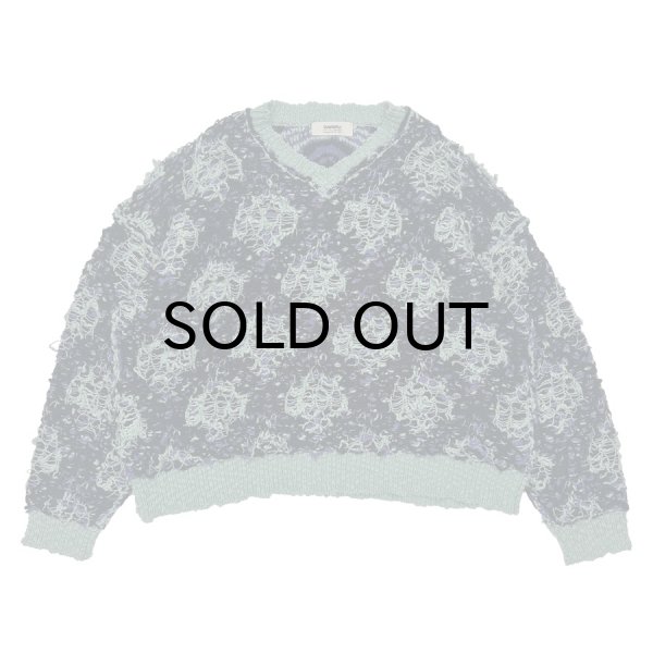 画像1: DAIRIKU ("ODD HOTEL'S CARPET" V-NECK PULLOVER KNIT) PURPLE (1)