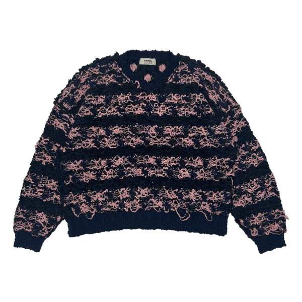 画像1: DAIRIKU ("ODD HOTEL'S CARPET" V-NECK PULLOVER KNIT) NAVY (1)