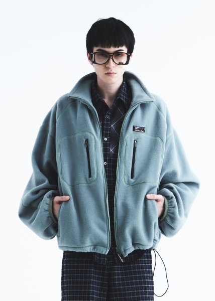 画像2: DAIRIKU ("BIG SLEEVE" ZIP UP FLEECE JACKET) MINT GREEN (2)
