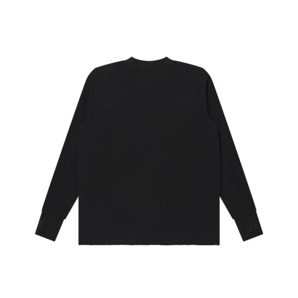 画像2: BLACK EYE PATCH (RIB EMBROIDERED THERMAL L/S TEE) BLACK (2)