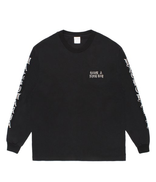 画像1: WACKO MARIA (WASHED HEAVY WEIGHT CREW NECK LONG SLEEVE T-SHIRT TYPE-3) BLACK (1)