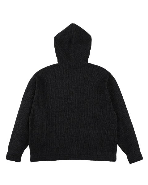 画像2: PHINGERIN (CORDY KNIT ZIP HOODIE) BLACK (2)