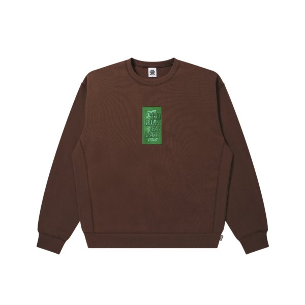 画像1: BLACK EYE PATCH (HWC LABEL CREW SWEAT) BROWN (1)