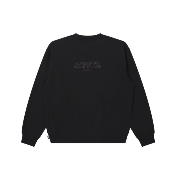 画像2: BLACK EYE PATCH (HWC LABEL CREW SWEAT) BLACK (2)