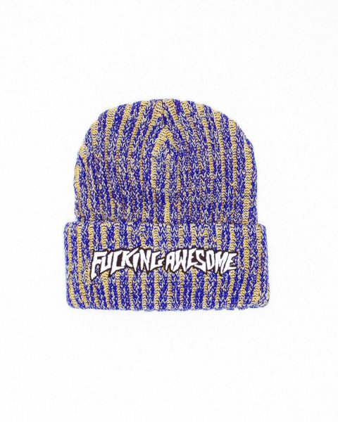 画像1: FUCKING AWESOME (REFLECTIVE STRIPE BEANIE) BLUE (1)