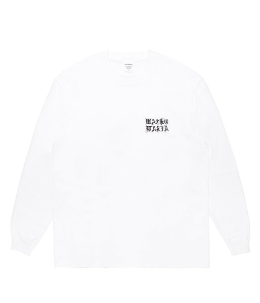 画像1: WACKO MARIA (WASHED HEAVY WEIGHT CREW NECK LONG SLEEVE T-SHIRT TYPE-2) WHITE (1)