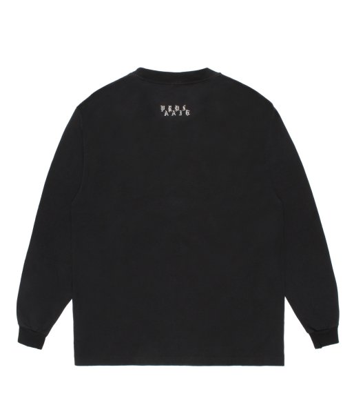 画像2: WACKO MARIA (WASHED HEAVY WEIGHT CREW NECK LONG SLEEVE T-SHIRT TYPE-2) BLACK (2)