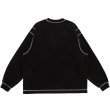 画像2: LQQK STUDIO (GRAPHIC STITCH CREWNECK) WASHED BLACK (2)