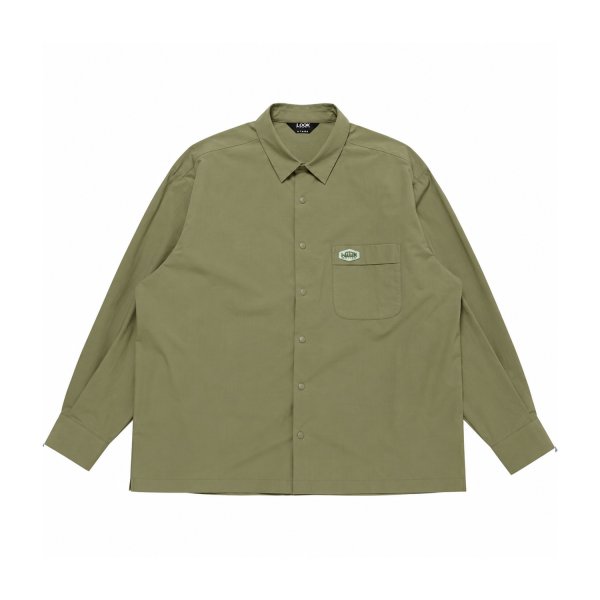 画像1: LQQK STUDIO (SOFT TYPEWRITER SNAP BUTTON SHIRT) GREEN (1)