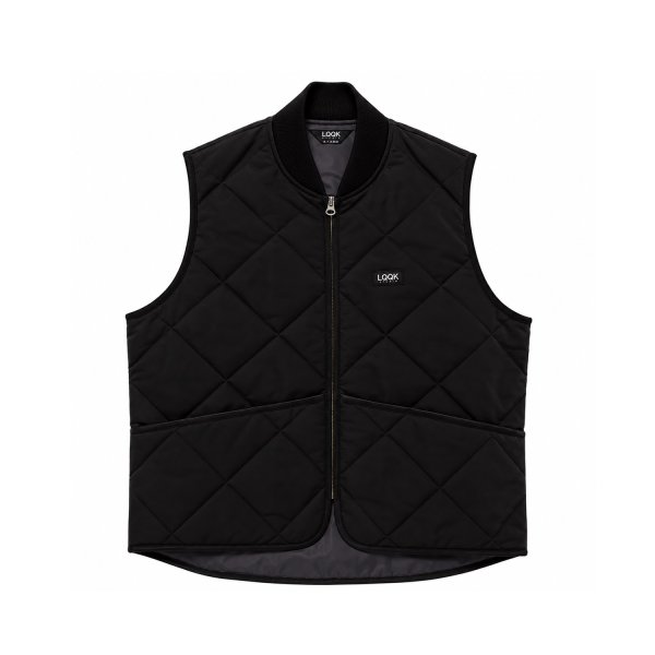 画像1: LQQK STUDIO (CORDURA NYLON QUILTED ZIP VEST) BLACK (1)