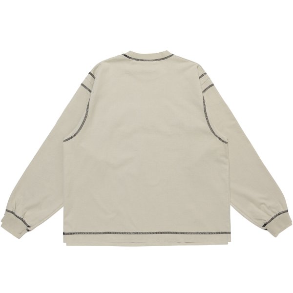 画像2: LQQK STUDIO (GRAPHIC STITCH CREWNECK) LIGHT GREY (2)