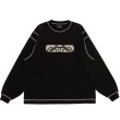 画像1: LQQK STUDIO (GRAPHIC STITCH CREWNECK) WASHED BLACK (1)