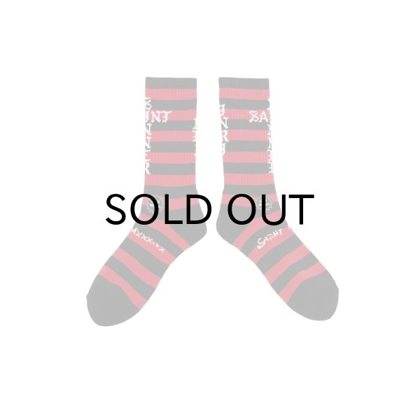 画像1: SAINT Mxxxxxx (SOCKS_BORDER) BLK-RED (1)
