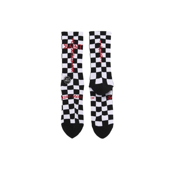 画像2: SAINT Mxxxxxx (SOCKS_CHECK) BLK-WHITE (2)