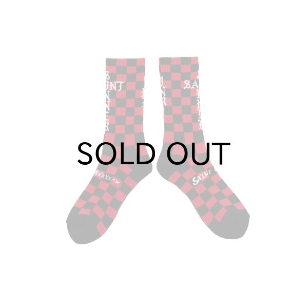 画像1: SAINT Mxxxxxx (SOCKS_CHECK) BLK-RED (1)