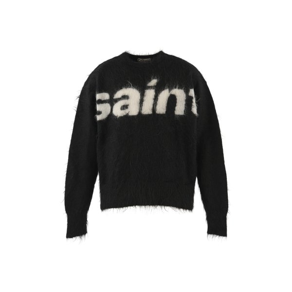 画像1: SAINT Mxxxxxx (MOHAIR CREW KNIT_SAINT) BLACK (1)