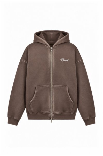 画像1: BREATH (FADE ZIP HOODIE) BROWN (1)