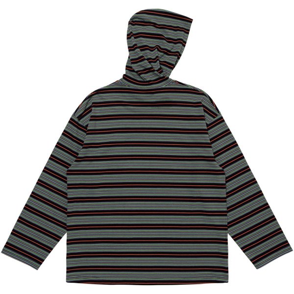 画像2: LQQK STUDIO (MULTI BORDER HOODED L/S TEE SEXHIPPIES COLLABORATION) BLACK (2)