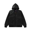 画像1: BLACK EYE PATCH (LEATHER PATCH PU HOODED JACKET) BLACK (1)