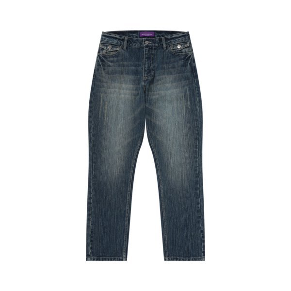 画像1: BLACK EYE PATCH (LEOPARD FLAP SLIM FIT JEANS) INDIGO (1)