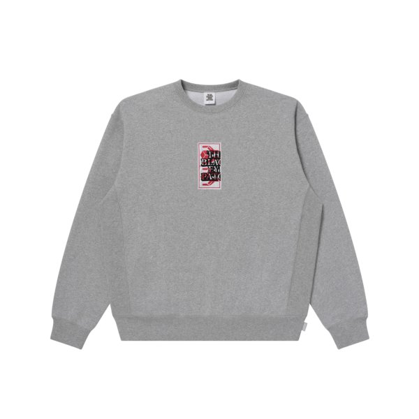 画像1: BLACK EYE PATCH (HWC GESTURE LABEL CREW SWEAT) H.GRAY (1)