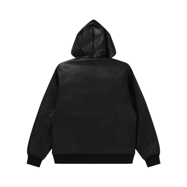 画像2: BLACK EYE PATCH (LEATHER PATCH PU HOODED JACKET) BLACK (2)