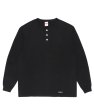 画像1: WACKO MARIA (HEALTHKNIT HENRY NECK LONG DLEEVE T-SHIRT) BLACK (1)