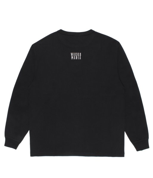 画像2: WACKO MARIA (HEALTHKNIT HENRY NECK LONG DLEEVE T-SHIRT) BLACK (2)