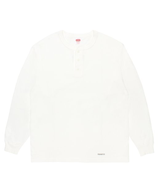 画像1: WACKO MARIA (HEALTHKNIT HENRY NECK LONG DLEEVE T-SHIRT) WHITE (1)