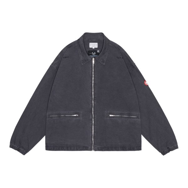 画像1: C.E (WASHED COTTON CANVAS ZIP JACKET) BLACK (1)