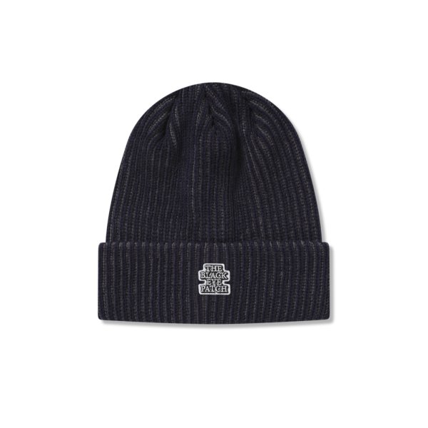画像1: BLACK EYE PATCH (SMALL OG LABEL STRIPE BEANIE) NAVY (1)