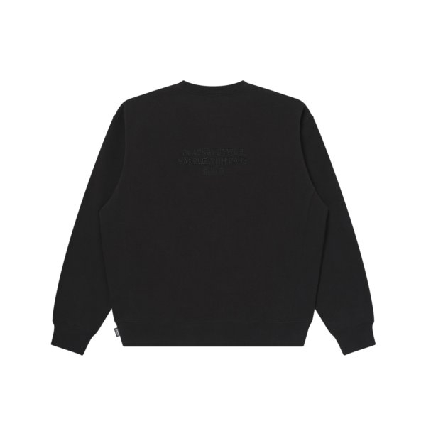 画像2: BLACK EYE PATCH (HWC LEATHER PATCH CREW SWEAT) BLACK (2)