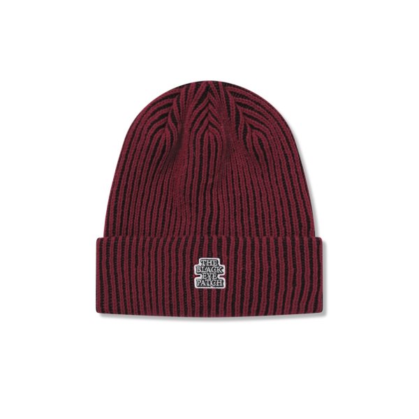 画像1: BLACK EYE PATCH (SMALL OG LABEL STRIPE BEANIE) RED (1)
