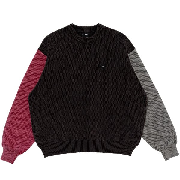 画像1: LQQK STUDIO (WAFFLE KNIT CREW) COLOR BLOCK (1)