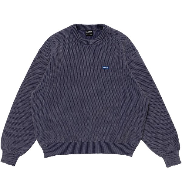 画像1: LQQK STUDIO (WAFFLE KNIT CREW) BLUE (1)