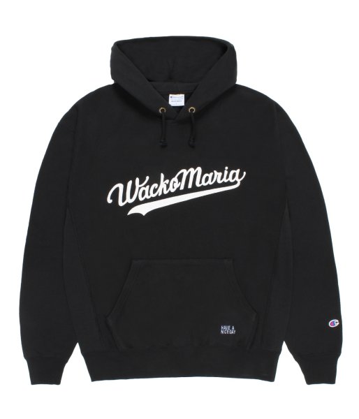 画像1: WACKO MARIA (CHAMPION REVERSE WEAVE PULLOVER HOODED SWEAT SHIRT TYPE-1) BLACK (1)