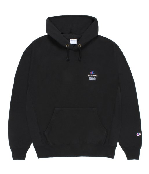 画像2: WACKO MARIA (CHAMPION REVERSE WEAVE PULLOVER HOODED SWEAT SHIRT TYPE-2) BLACK (2)